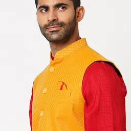 Indivisual Clothing Woven Design Nehru Jacket image 4