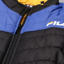 FILA Men Black Blue Colourblocked Puffer Jacket image 2