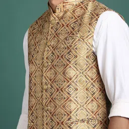 SHOWOFF Embroidered Slim-Fit Nehru Jackets image 5