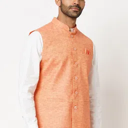Indivisual Clothing Woven Design Nehru Jacket image 2