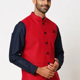Indivisual Clothing Woven Design Nehru Jacket image 4
