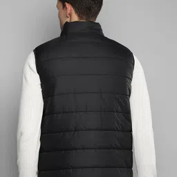 Allen Cooper Men Teal Blue & Black Reversible Sleeveless Quilted Jacket image 3