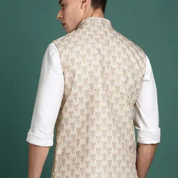SHOWOFF Floral Printed Slim Fit Nehru Jacket image 3