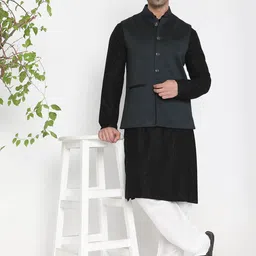Ethnicity Woven Design Nehru Jacket image 2