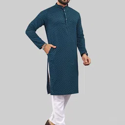 CHARLOTTE GRACIOUS Men Thread Work Grandeur & Majestic Artwork Jacquard Kurta image 5