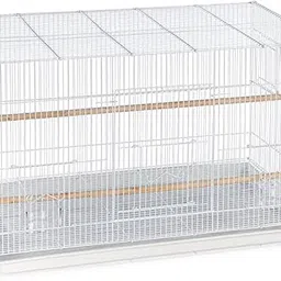 lovely pets kingdom – your pet our passion 24" Bird cage for Budgies,Finches,Love Birds,Cocktails,Conures,CuttlefishBoneHolder,Cuttlefish Bone,1gate to Install breeding Box,1 Perch Stick,2 Cups(White)(2 FEET) image 1