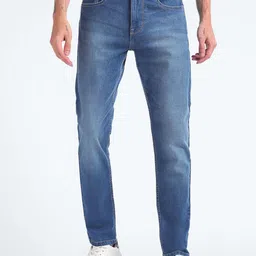 Flying Machine Men Tapered Fit Clean Look Heavy Fade Stretchable Jeans image 1