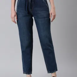 SHOWOFF Women Jean High-Rise Light Fade Light Shade Low Distress Acid Wash Cropped Jeans-image-42