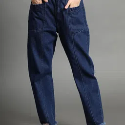 AngelFab Women Jean Mom Fit High-Rise Light Fade Cotton Jeans-picture-26