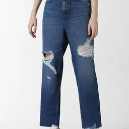 ONLY ONLKLAUS MOM HW Women Straight Fit High-Rise Mildly Distressed Light Fade Jeans-picture-16