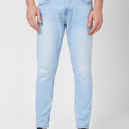 SPYKAR Men Slim Fit Cotton Mildly Distressed Jeans-image-14