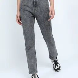 Tokyo Talkies Women Grey Flared Heavy Fade Jeans-picture-17