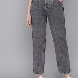 Kotty Women Grey Jean Mom-Fit High-Rise Heavy Fade Pure Cotton Jeans-picture-33