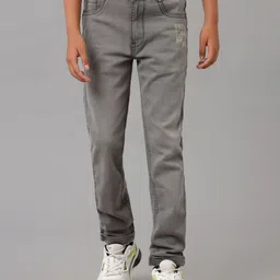 UNDER FOURTEEN ONLY Boys Slim Fit Low Distress Heavy Fade Cotton Jeans-picture-54