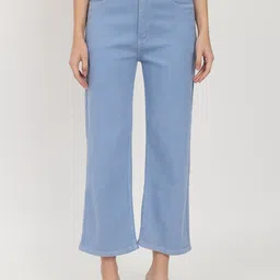 AngelFab Women Jean Straight Fit High-Rise Clean Look Cotton Cropped Jeans-picture-34