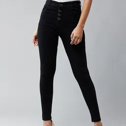 DOLCE CRUDO Women Skinny Fit High-Rise Clean Look Stretchable Jeans-image-78