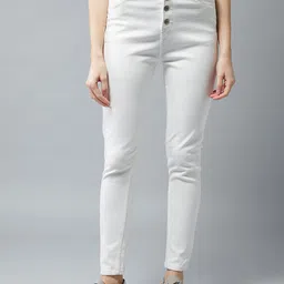 DOLCE CRUDO Women Skinny Fit High-Rise Slash Knee Stretchable Jeans-image-93