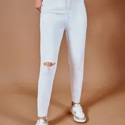 DOLCE CRUDO Women Skinny Fit High-Rise Slash Knee Stretchable Jeans-image-94