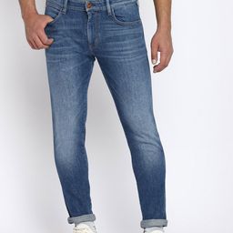 Wrangler Men Blue Slim Fit Light Fade Mid Vintage Stretchable Jeans-picture-3