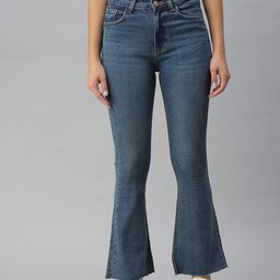 SHOWOFF Women Blue Bootcut High-Rise Light Fade Stretchable Jeans-picture-33