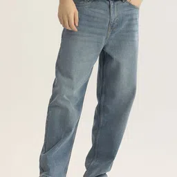 Snitch Men Loose Wide Leg Light Fade Stretchable Jeans-picture-25