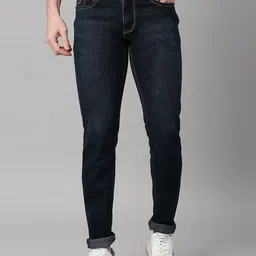 HJ HASASI Men Slim Fit Low Distress Light Fade Stretchable Jeans-picture-36