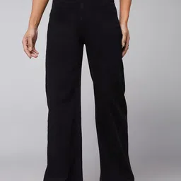 DOLCE CRUDO Women Wide Leg High-Rise Heavy Fade Stretchable Jeans-image-73