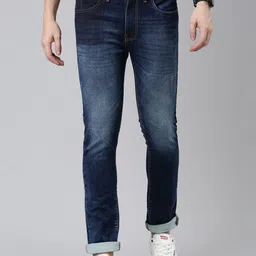 CINOCCI Men Mid Rise Clean Look Heavy Fade Whiskers Cotton Jeans-image-55