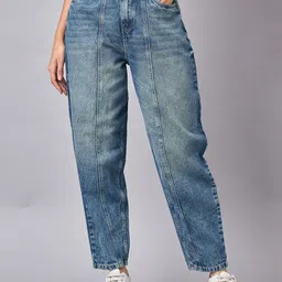 The Roadster Lifestyle Co Women Blue Tapered Fit High-Rise Light Fade Classic Jeans image 1