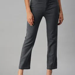 SHOWOFF Women Grey Straight Fit High-Rise Jeans-picture-33