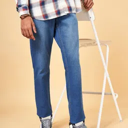 YU by Pantaloons Men Blue Slim Fit Light Fade Jeans-image-78