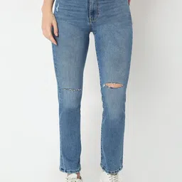 SPYKAR Women Slim Fit Slash Knee Light Fade Jeans-picture-34