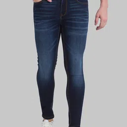 Parx Men Navy Blue Skinny Fit Light Fade Jeans-picture-16