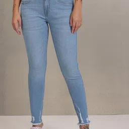 u.s. polo assn. women U S Polo Assn Women Skinny Fit Mildly Distressed Light Fade Stretchable Jeans-picture-22