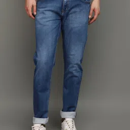 V-Mart Men Slim Fit Clean Look Light Fade Knitted Cotton Jeans-picture-17