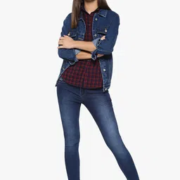 Crimsoune Club Women Blue Super Skinny Fit Mid-Rise Clean Look Jeans-image-12