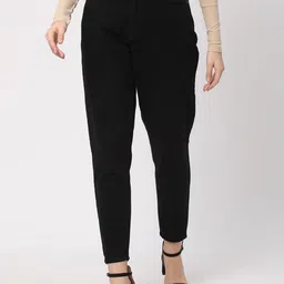 R&B Women Mom Fit Mid Rise Clean Look Cotton Cropped Jeans-picture-35