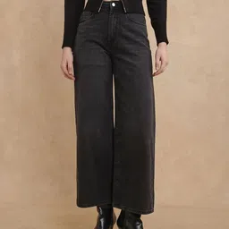 RAREISM Women KINZY PRIMARY BLACK Wide Leg Jeans-image-12