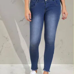 A-Okay Girls Slim Fit High-Rise Clean Look Light Fade Stretchable Jeans-picture-39