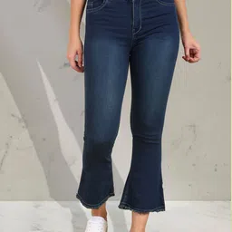 A-Okay Girls Flared High-Rise Clean Look Light Fade Jeans-picture-49