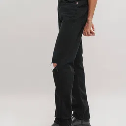 FREAKINS Men Straight Fit Slash Knee Jeans-picture-0