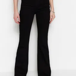 Trendyol Women High-Rise Pure Cotton Bootcut Jeans-picture-29