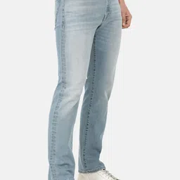 EVERBLUE Men Solid Stretchable Regular Fit Heavy Fade Mid-Rise Jeans image 2