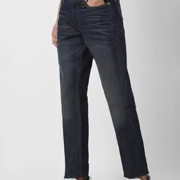 Peter England Casuals Men Slim Fit Clean Look Heavy Fade Whiskers Stretchable Jeans image 3