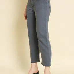AngelFab Women Jean Straight Fit High-Rise Cotton Stretchable Jeans image 3