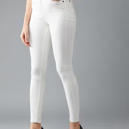 DOLCE CRUDO Women White Skinny Fit High-Rise Stretchable Jeans-picture-40