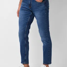 SPYKAR Men Slim Fit Light Fade Clean Look Cropped Stretchable Jeans image 5