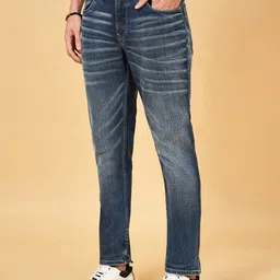 SF JEANS by Pantaloons Men Slim Fit Low Distress Light Fade Jeans image 2