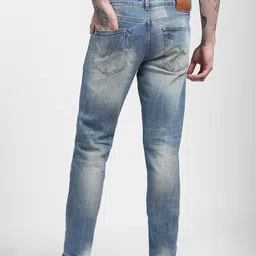 Jack & Jones Men Blue Slim Fit Low-Rise Distressed Heavy Fade Jeans image 3