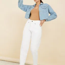 Styli Women High Rise Mom Fit Stretchable Jeans image 3